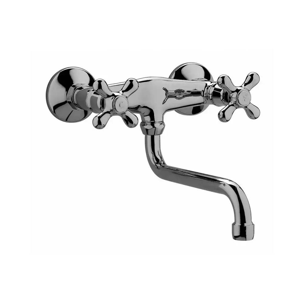 Gruppo lavello a doppia leva cucina a parete serie Iris modello IRV161CR Cromato Paffoni