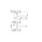 Gruppo lavello a doppia leva cucina a parete serie Iris modello IRV161BR Bronzo Paffoni