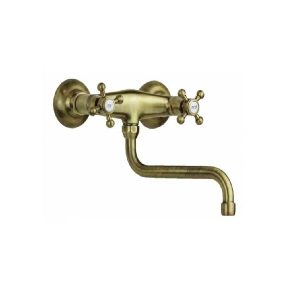 Gruppo lavello a doppia leva cucina a parete serie Iris modello IRV161BR Bronzo Paffoni