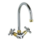 Gruppo monoforo lavello doppia leva serie Iris modello IRV180CO cromato oro Paffoni