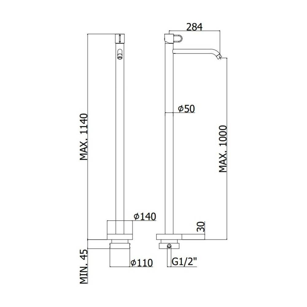 Miscelatore lavabo a pavimento serie Joker modello JK031CR cromato Paffoni