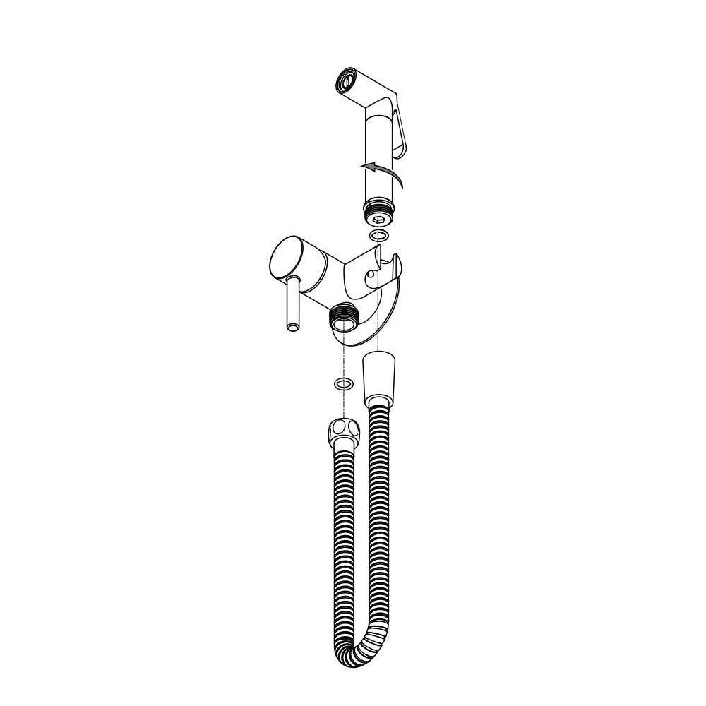 Set bidet con doccetta tondo e Flessibile Tweet Round modello ZDUP110HG oro Paffoni