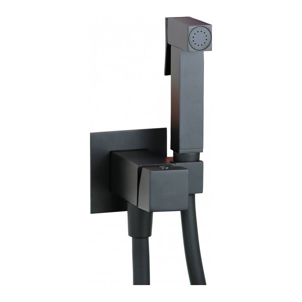 Set bidet con doccetta serie Tweet Square mix modello ZDUP112NO colore nero opaco Paffoni