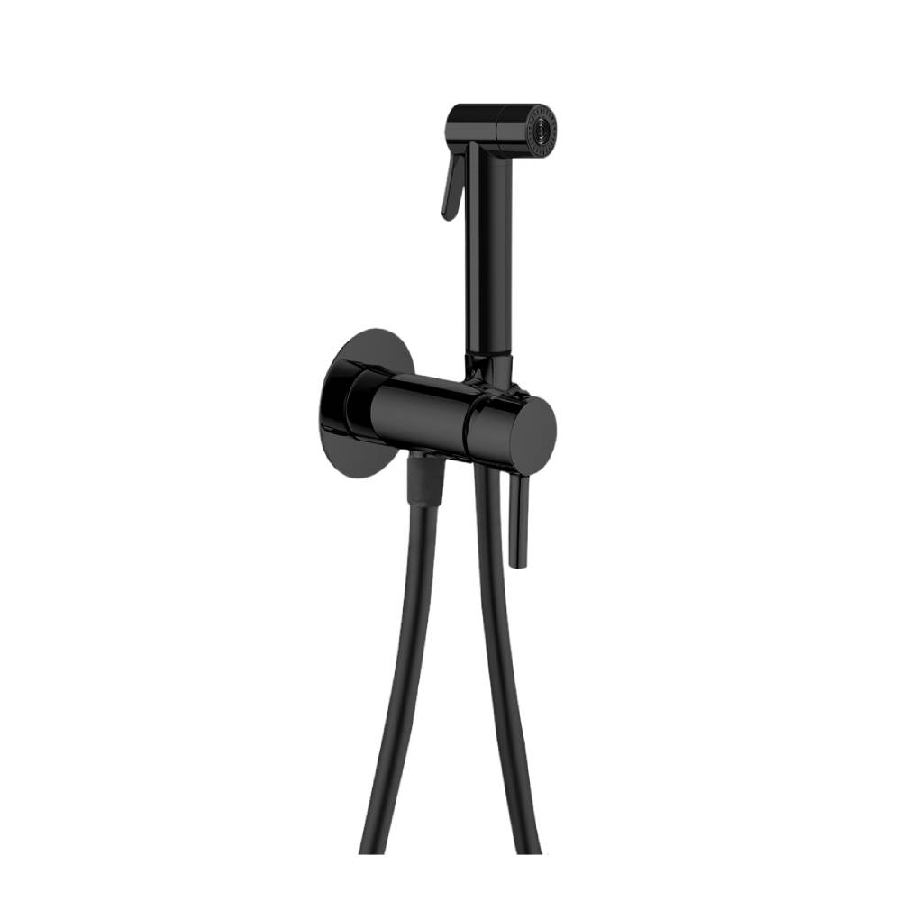 Set bidet tondo con doccetta serie Tweet plus mix modello ZDUP125NO colore nero opaco Paffoni