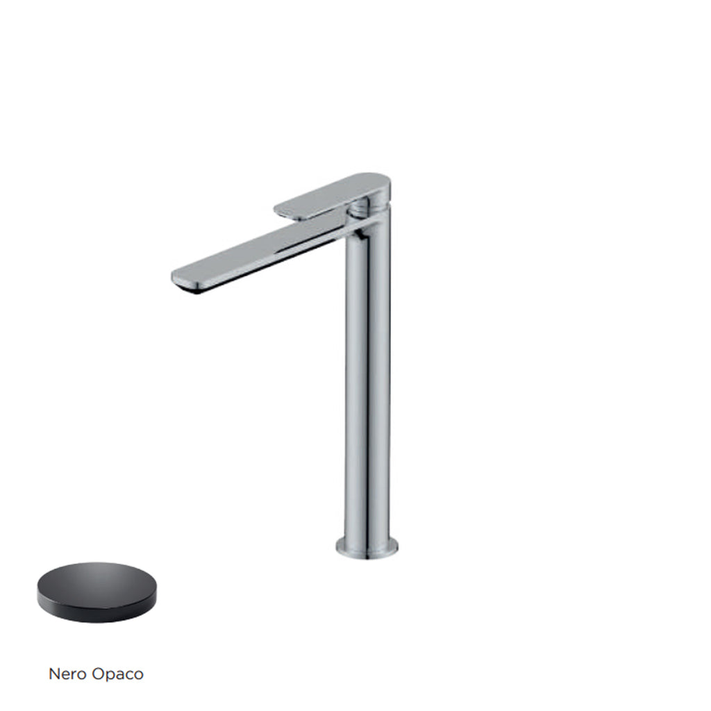 Miscelatore monocomando lavabo alto RubiFlux serie Azzurro - Nero Opaco