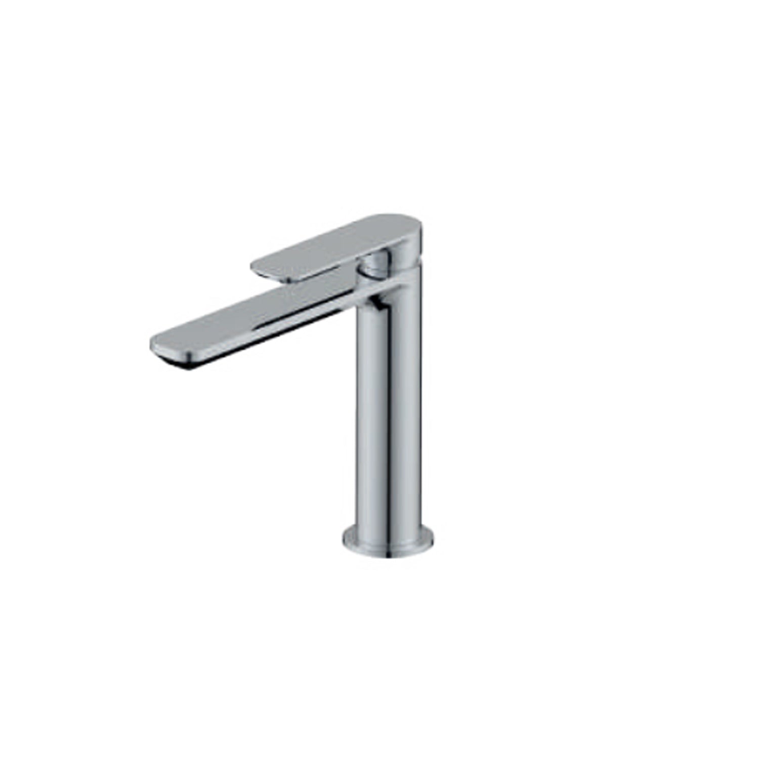 Miscelatore monocomando lavabo bocca lunga RubiFlux serie Azzurro - Cromo