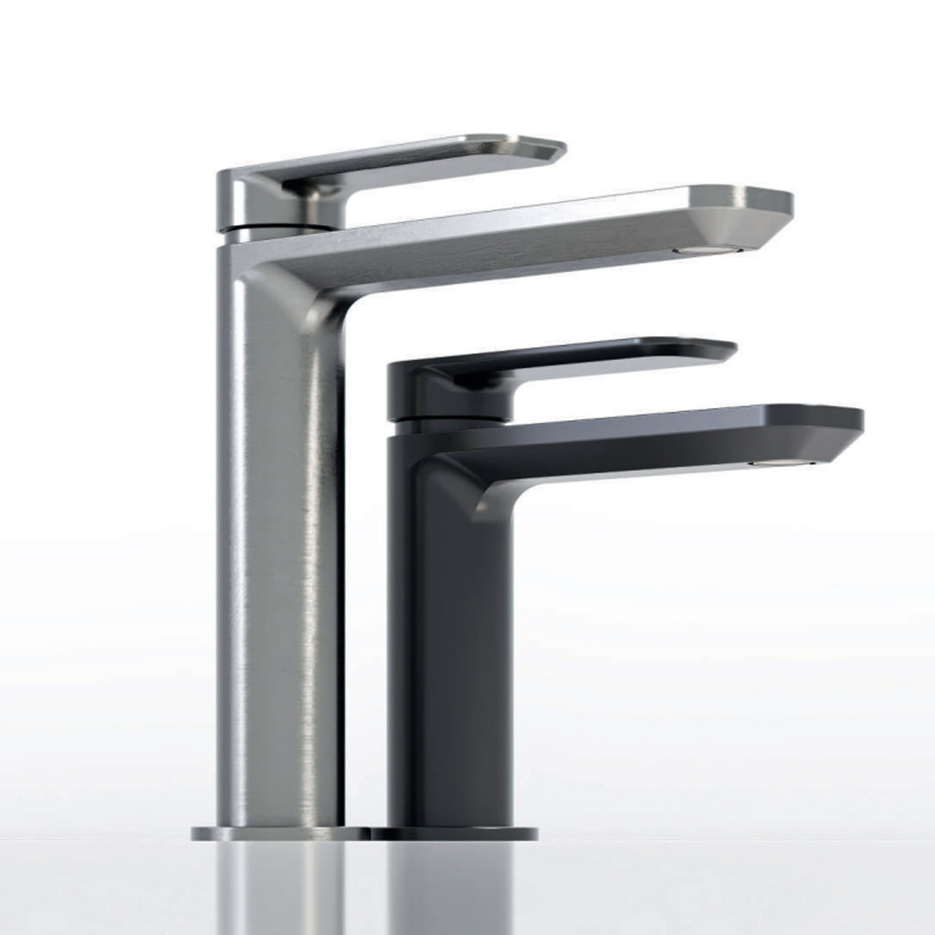 Miscelatore monocomando lavabo bocca lunga RubiFlux serie Azzurro - Cromo