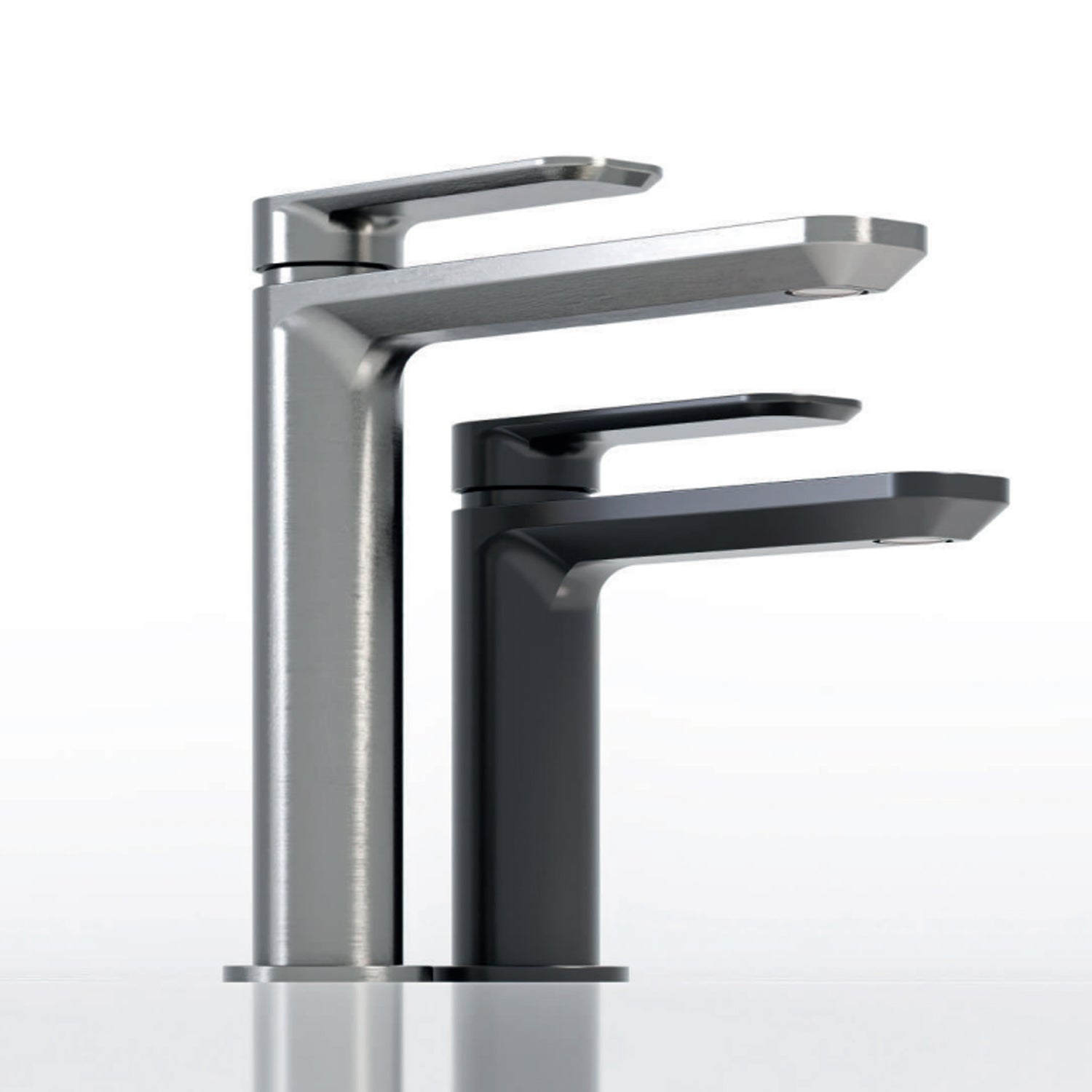 Miscelatore monocomando lavabo bocca lunga RubiFlux serie Azzurro - Cromo