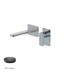 Miscelatore monocomando lavabo murale RubiFlux serie Azzurro canna 20 cm - Nero Opaco