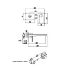 Miscelatore monocomando lavabo murale RubiFlux serie Azzurro canna 20 cm - Satinato