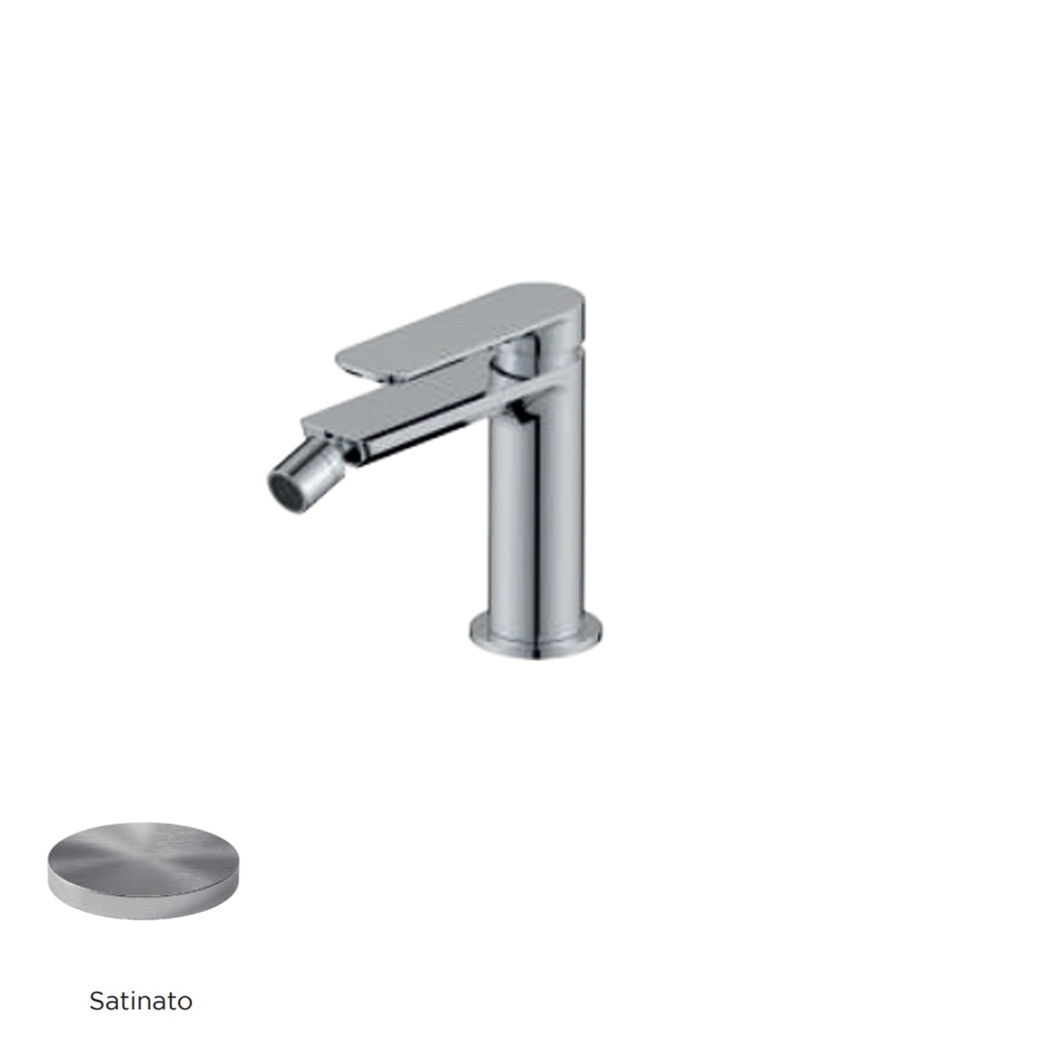 Miscelatore monocomando bidet RubiFlux serie Azzurro - Satinato