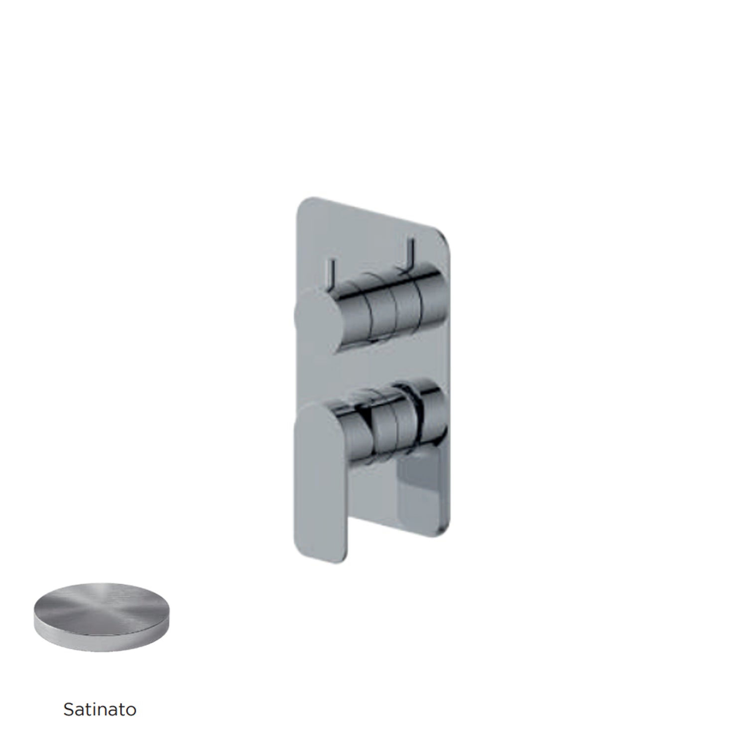 Miscelatore monocomando da incasso per doccia con deviatore RubiFlux serie Azzurro - Satinato