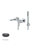 Miscelatore monocomando esterno per vasca con kit doccino RubiFlux serie Azzurro - Nero Opaco