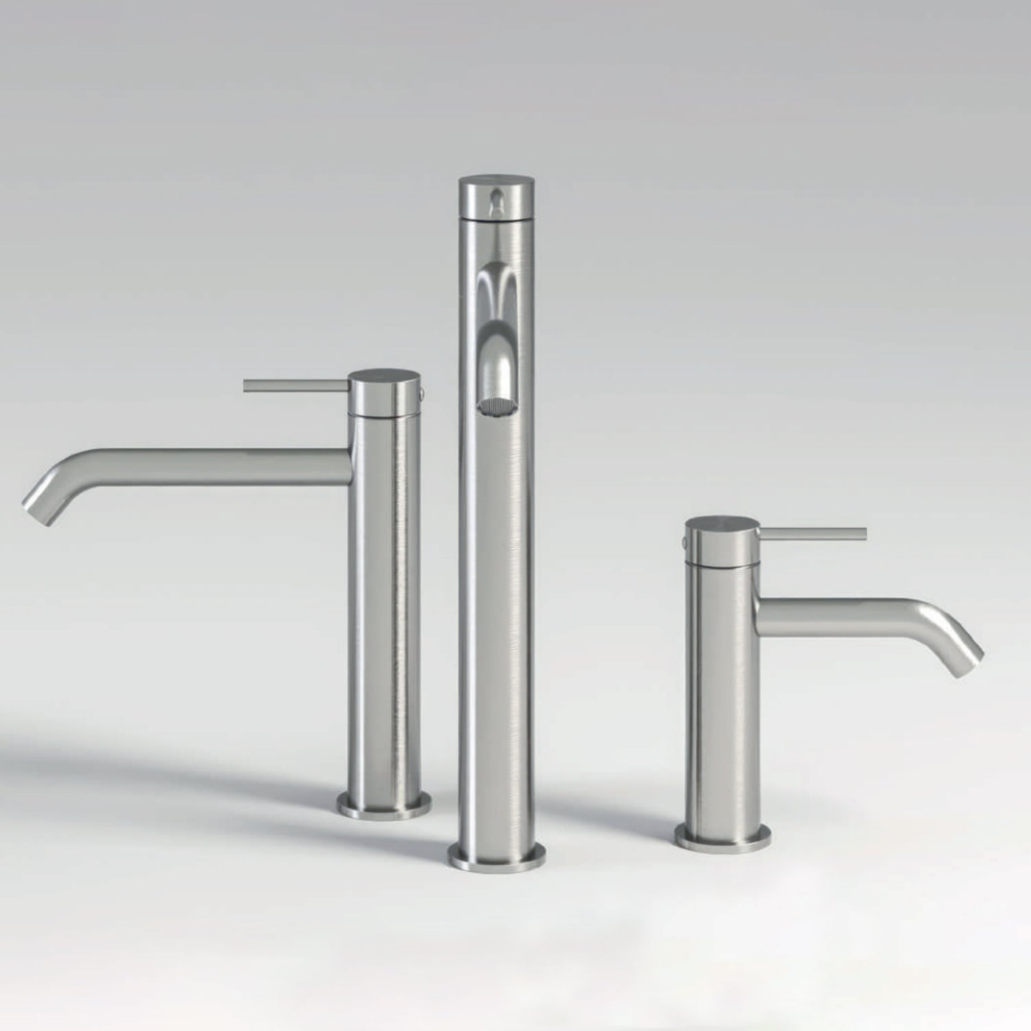 Miscelatore monocomando lavabo RubiFlux serie Aria - Acciaio satinato