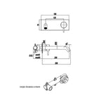 Miscelatore monocomando lavabo murale con piastra RubiFlux serie Aria canna 20 cm - Acciaio Satinato
