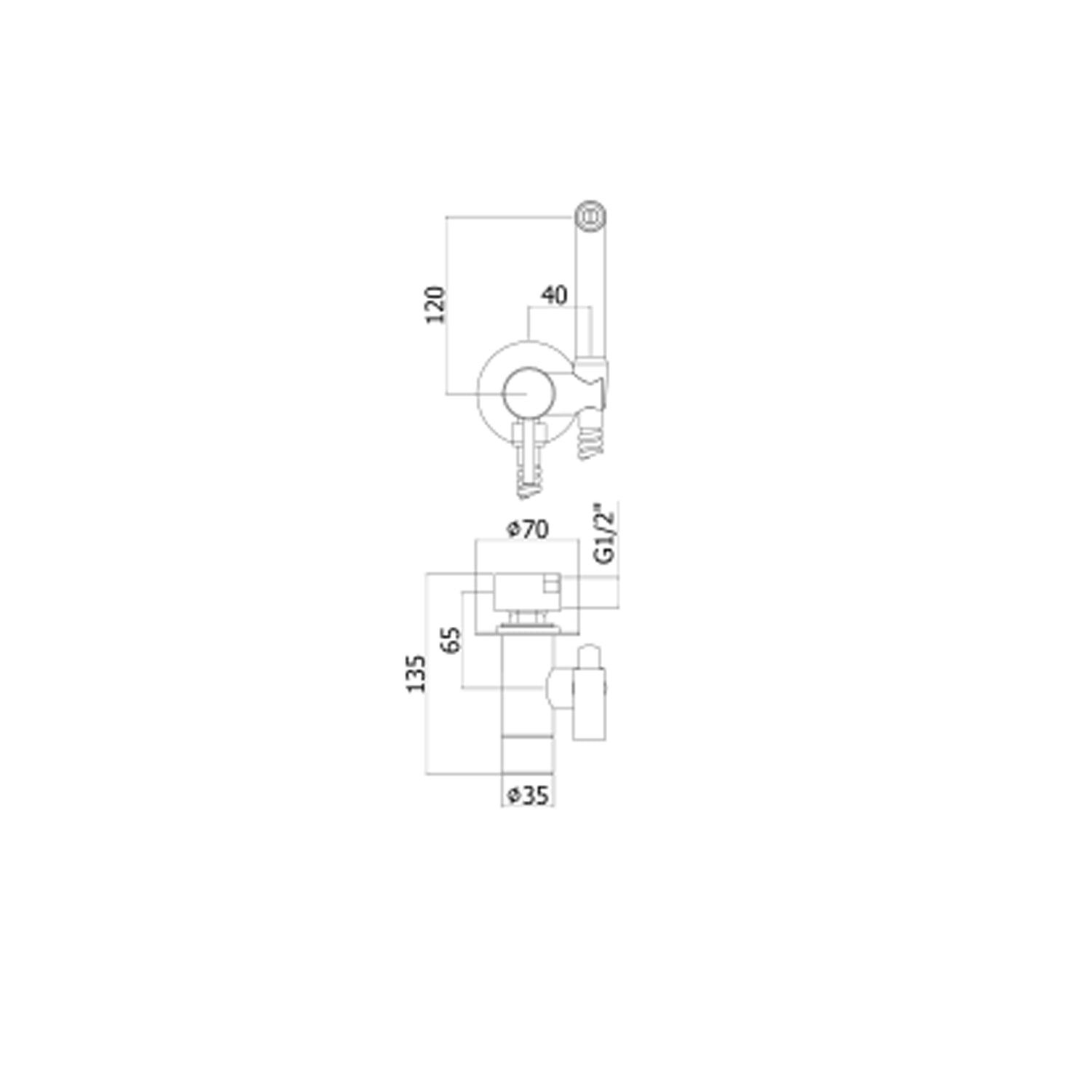 Set bidet incasso tondo Paffoni Tweet Plus Mix con miscelatore e doccia in metallo