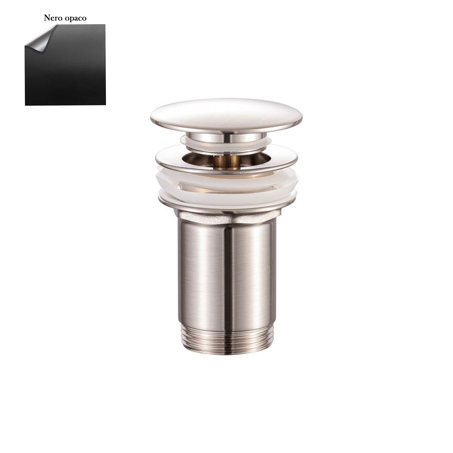 Scarico Click Clack senza troppo pieno in ottone nero opaco
