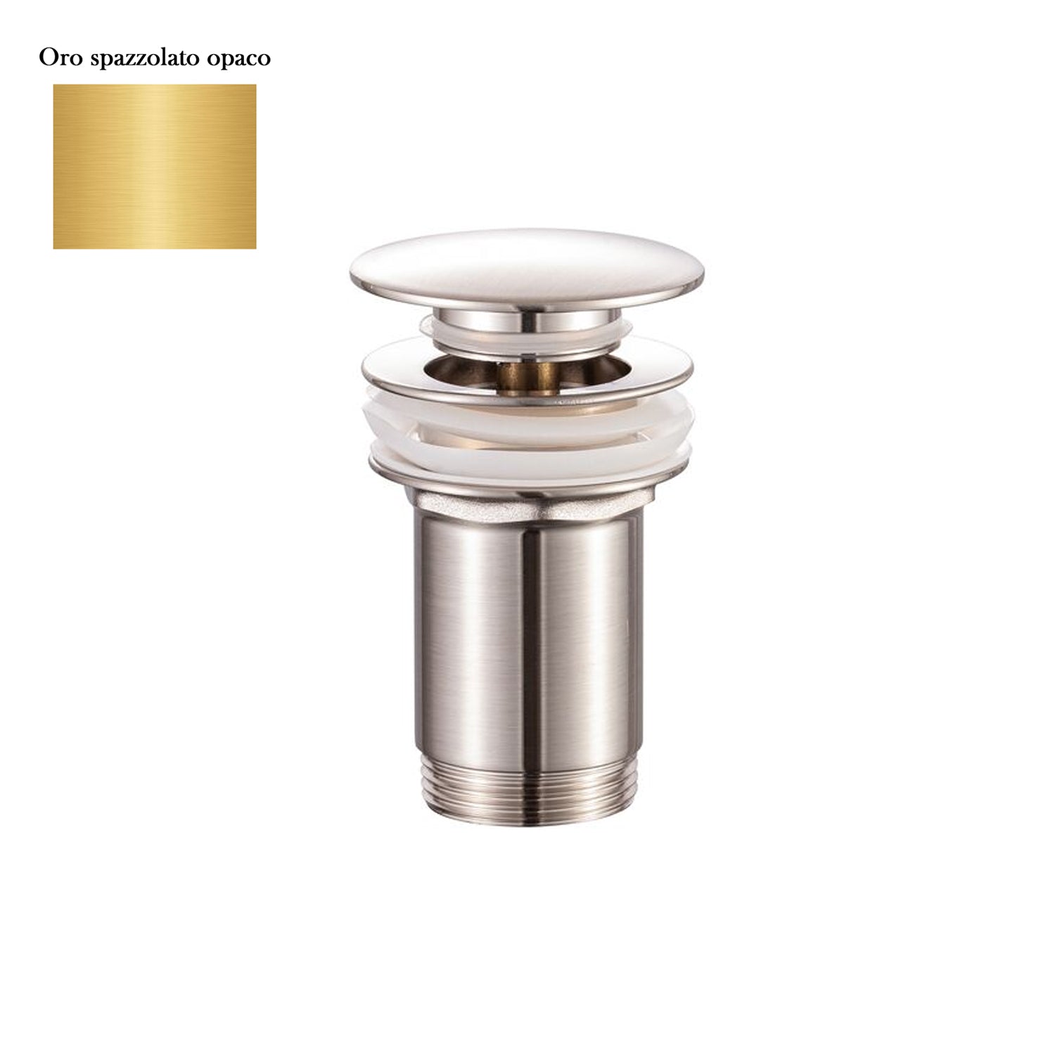 Scarico Click Clack senza troppo pieno in ottone oro spazzolato opaco