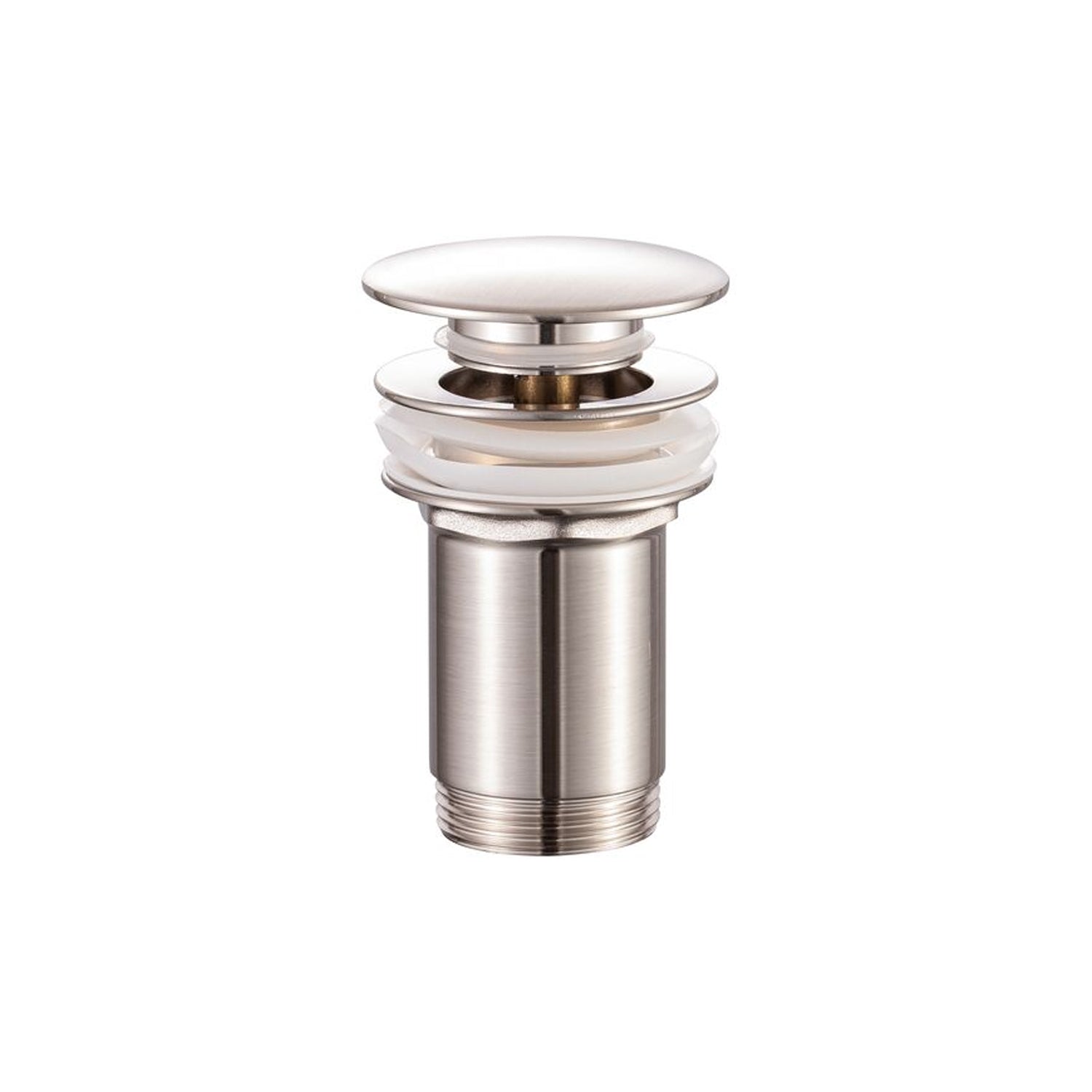 Scarico Click Clack con troppo pieno in ottone nichel spazzolato opaco