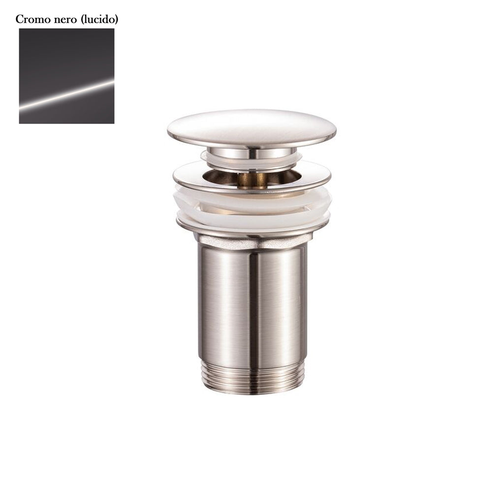 Scarico Click Clack con troppo pieno in ottone cromo nero