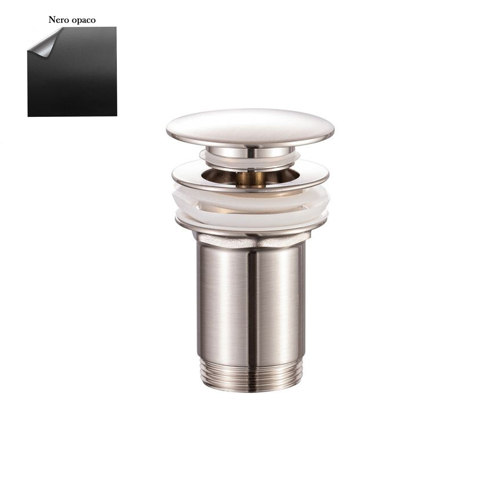 Scarico Click Clack con troppo pieno in ottone nero opaco