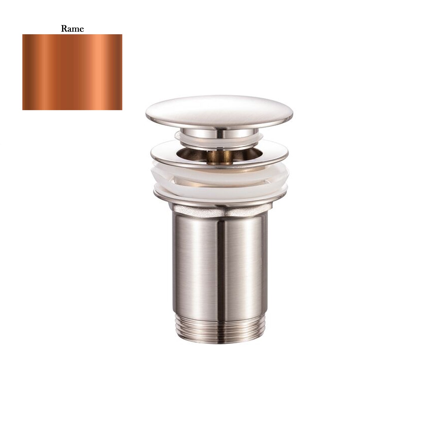 Scarico Click Clack con troppo pieno in ottone rame