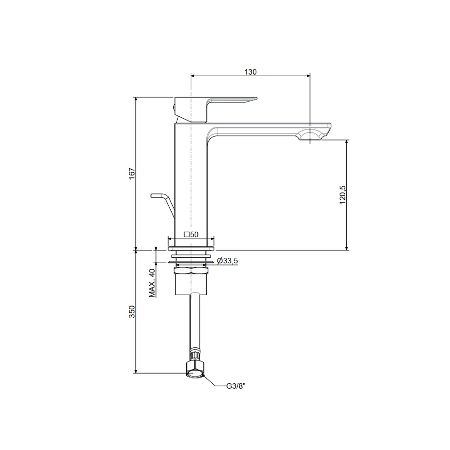 Miscelatore lavabo Paffoni serie Elle senza piletta di scarico - Cromato