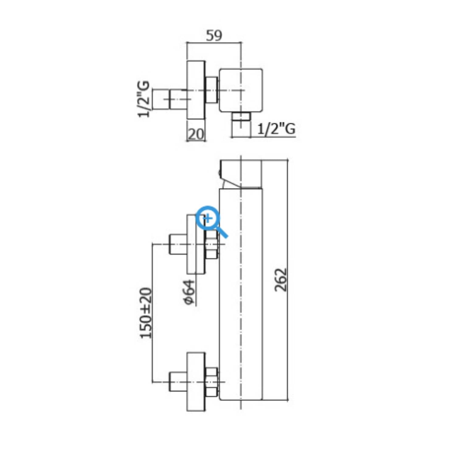 Miscelatore doccia esterno Paffoni serie Elle - Steel Looking