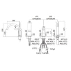 Miscelatore bordo vasca Paffoni Elle con set doccia e bocca di erogazione - Steel Looking