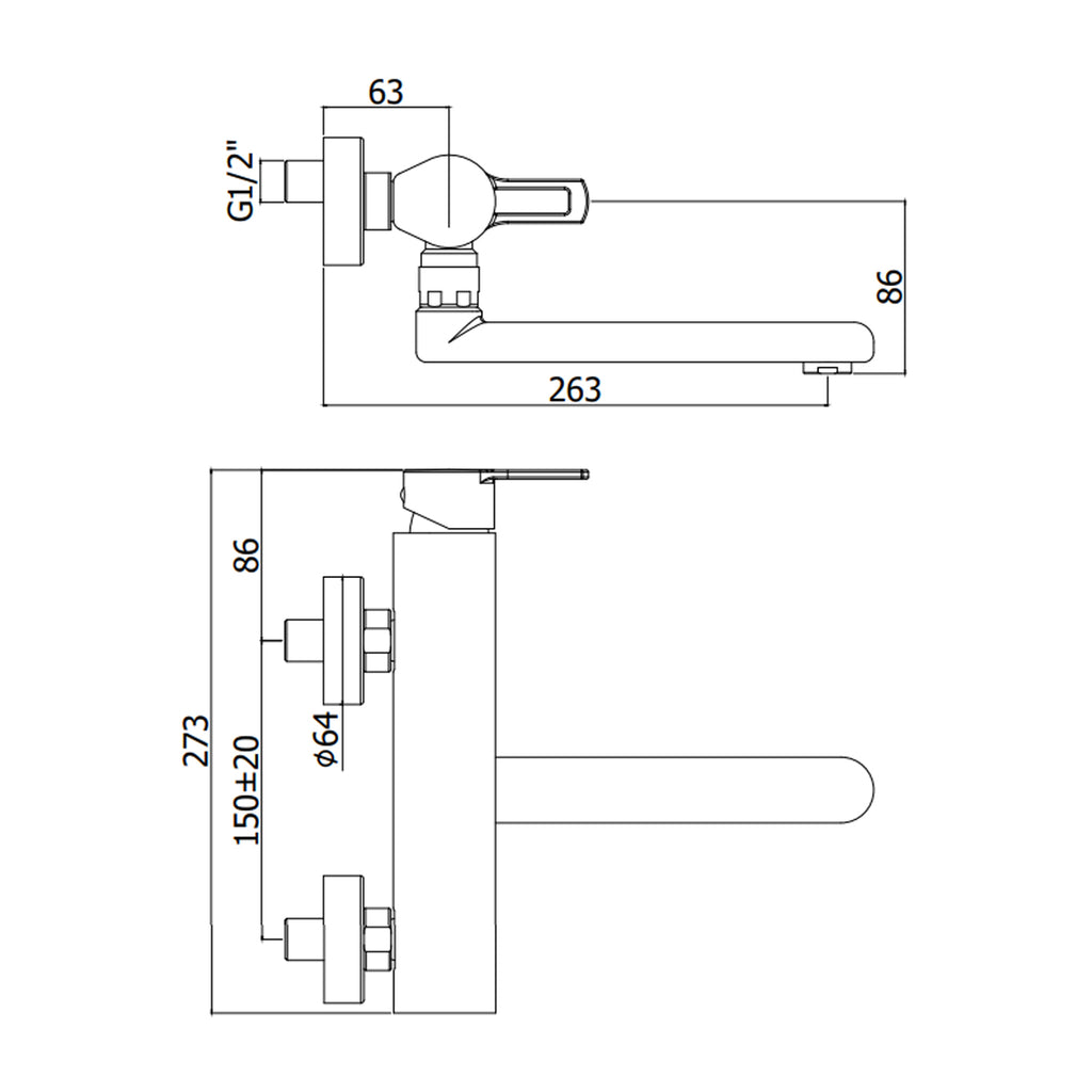 Miscelatore Lavello a Muro Paffoni West WS161CR