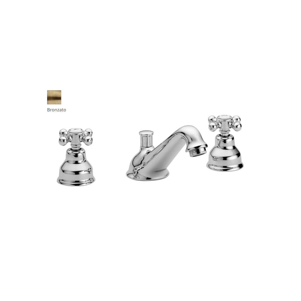 Batteria lavabo a 3 fori con scarico automatico Paffoni serie Viola - Bronzato