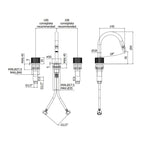 Batteria Bidet 3 Fori senza scarico serie Jo modello JO119CR cromo Paffoni