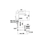 Miscelatore Lavabo con piletta e scarico automatico serie Level modello LES075ST steel looking Paffoni