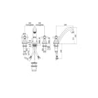 Batteria lavabo a 3 fori senza scarico Paffoni serie Viola - Bronzato