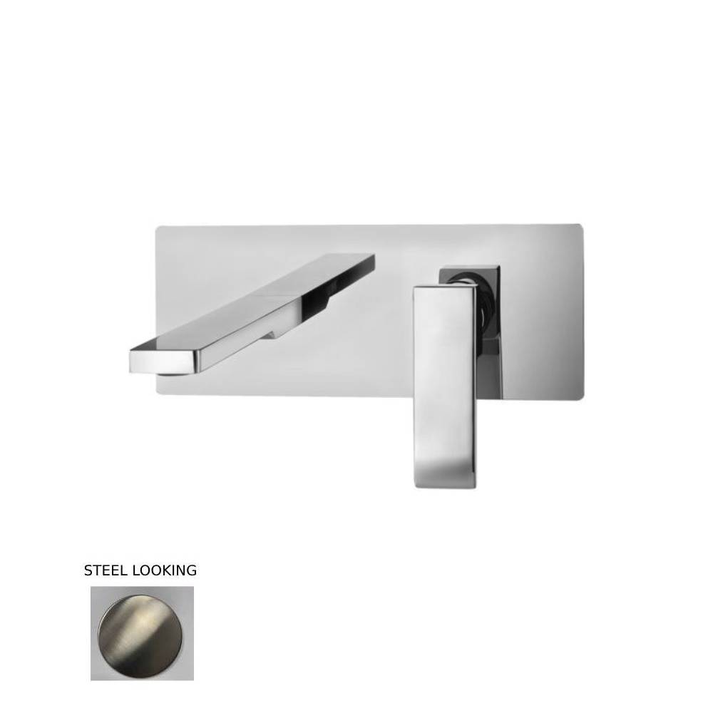 Miscelatore lavabo incasso 2 Fori serie Level modello LES106ST steel looking Paffoni