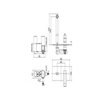 Miscelatore lavabo incasso 2 Fori serie Level modello LES106ST steel looking Paffoni