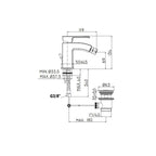 Miscelatore Bidet senza piletta serie Level modello LES131ST Steel looking Paffoni
