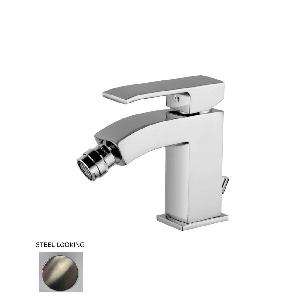 Miscelatore Bidet con piletta serie Level modello LES135ST Steel looking Paffoni