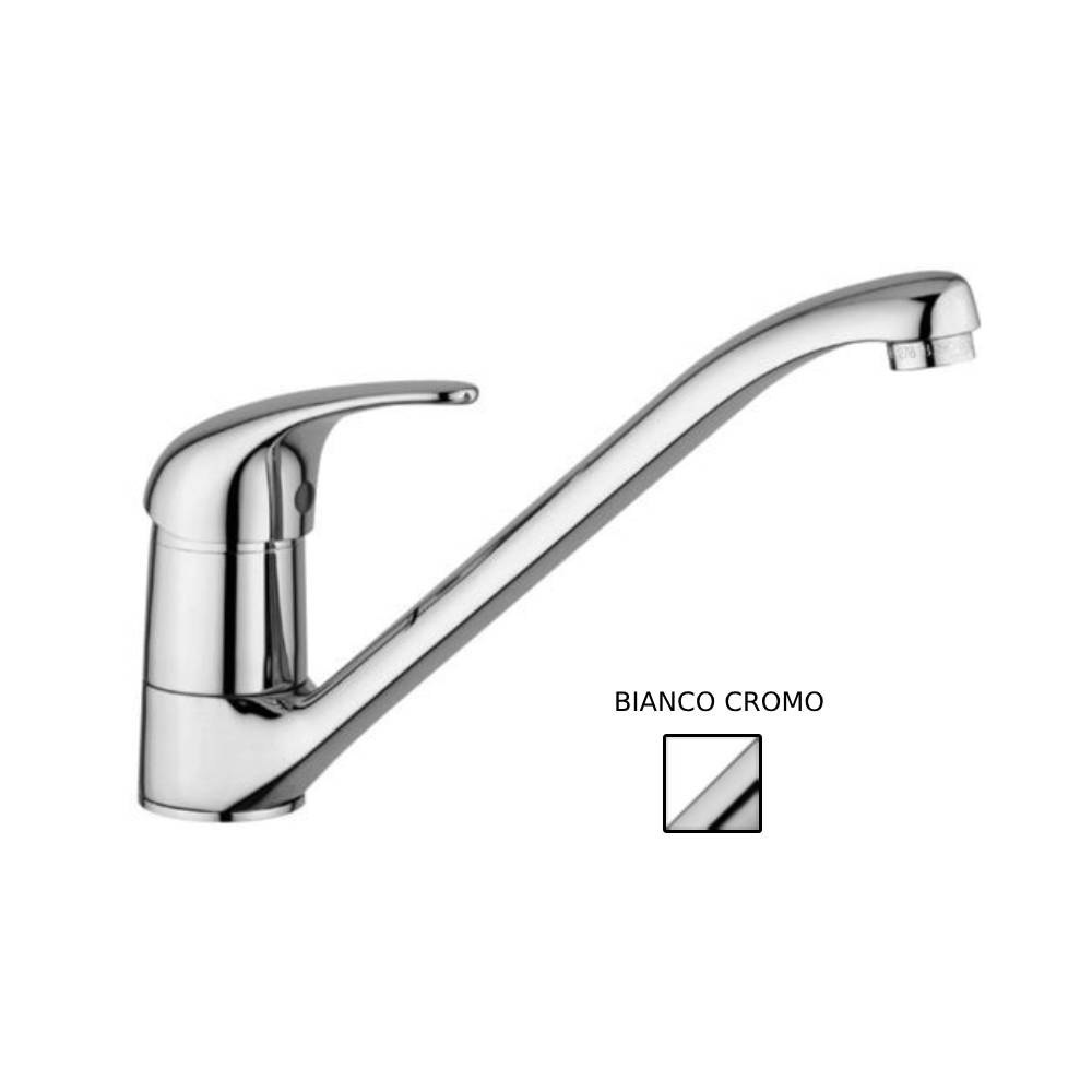 Miscelatore lavello monoforo con canna orientabile serie Nettuno Due Paffoni - Bianco