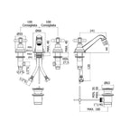 Batteria bidet con bocca fissa e scarico automatico Paffoni serie Viola - Cromato