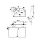 Miscelatore monocomando esterno per vasca con kit doccino RubiFlux serie Aria - Acciaio Satinato
