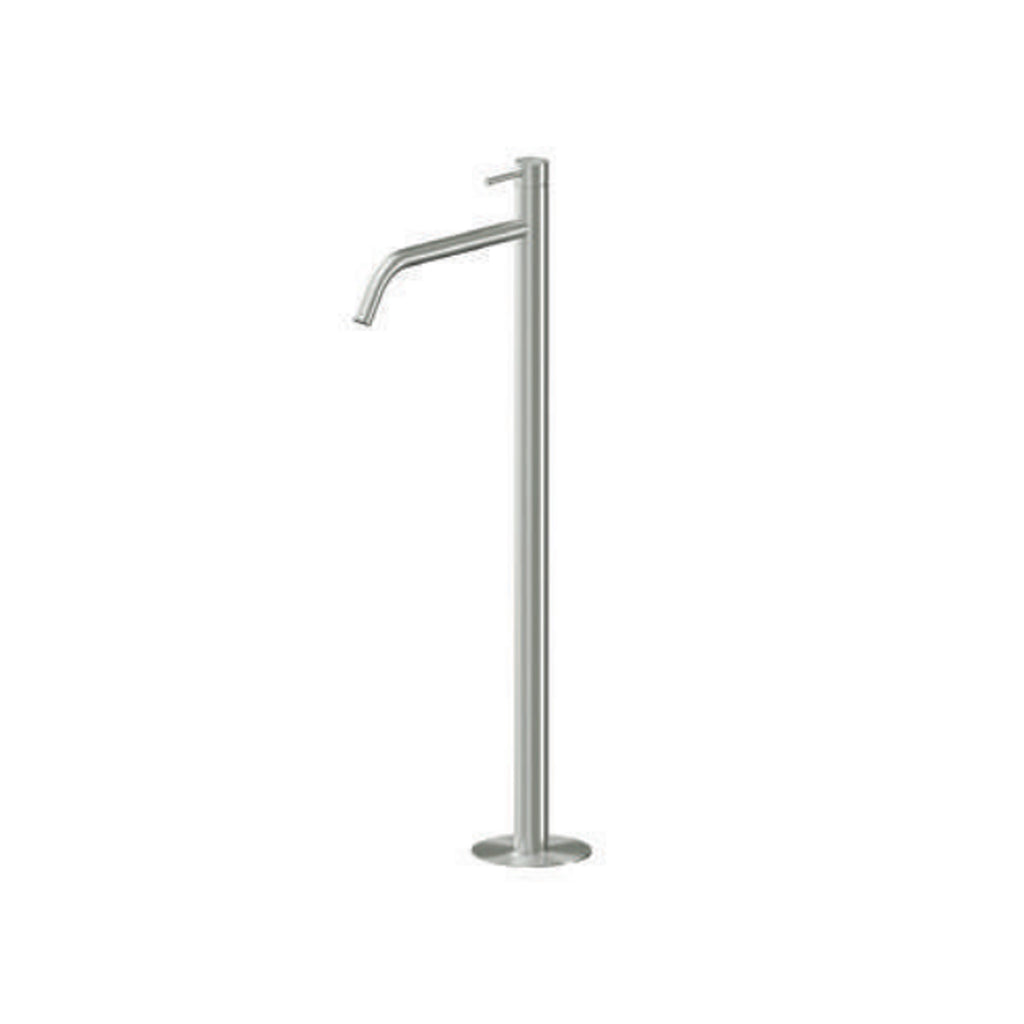 Miscelatore monocomando lavabo freestanding RubiFlux serie Aria - Acciaio Satinato