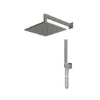 Kit doccia soffione quadrato con doccino RubiFlux serie Aria â€“ Acciaio Satinato 316L
