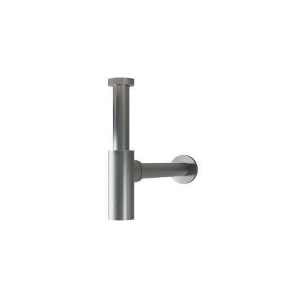 Sifone tondo per lavabo RubiFlux serie Aria â€“ Acciaio Satinato 316L