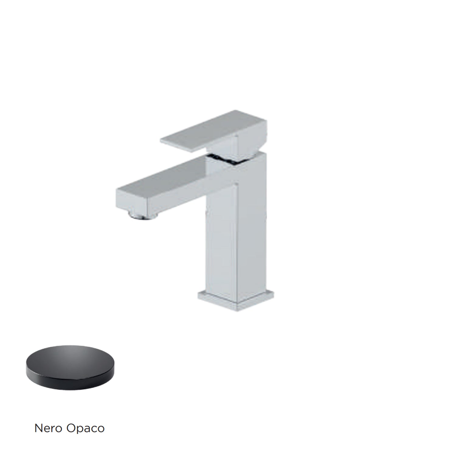 Miscelatore monocomando lavabo RubiFlux serie Rose - Nero Opaco