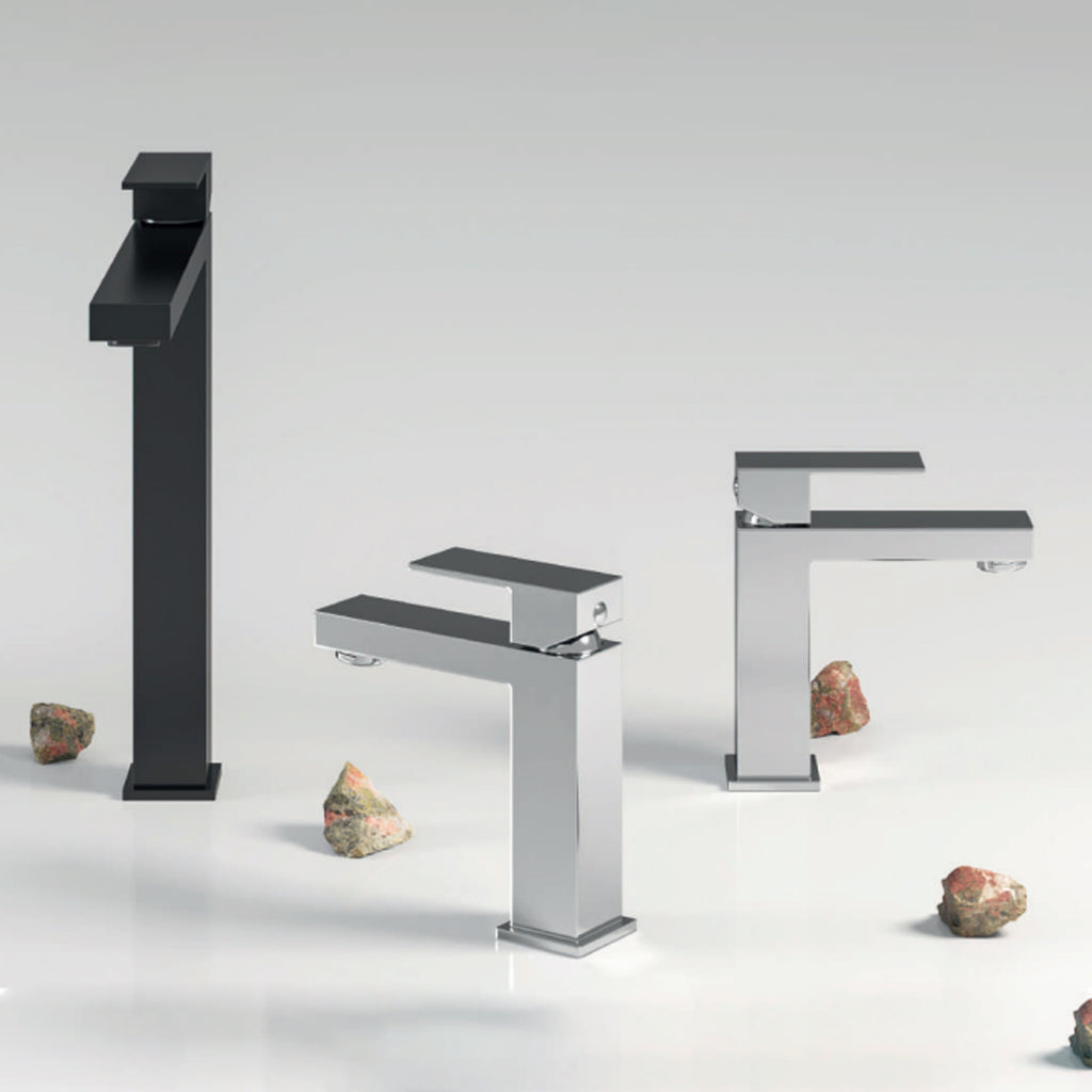 Miscelatore monocomando lavabo con scarico RubiFlux serie Rose - Cromo