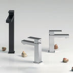 Miscelatore monocomando lavabo con scarico RubiFlux serie Rose - Nero Opaco