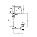 Miscelatore monocomando lavabo con scarico RubiFlux serie Rose - Nero Opaco