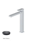 Miscelatore monocomando lavabo alto RubiFlux serie Rose - Nero Opaco