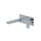 Miscelatore monocomando lavabo murale con piastra RubiFlux serie Rose canna 20 cm - Cromo